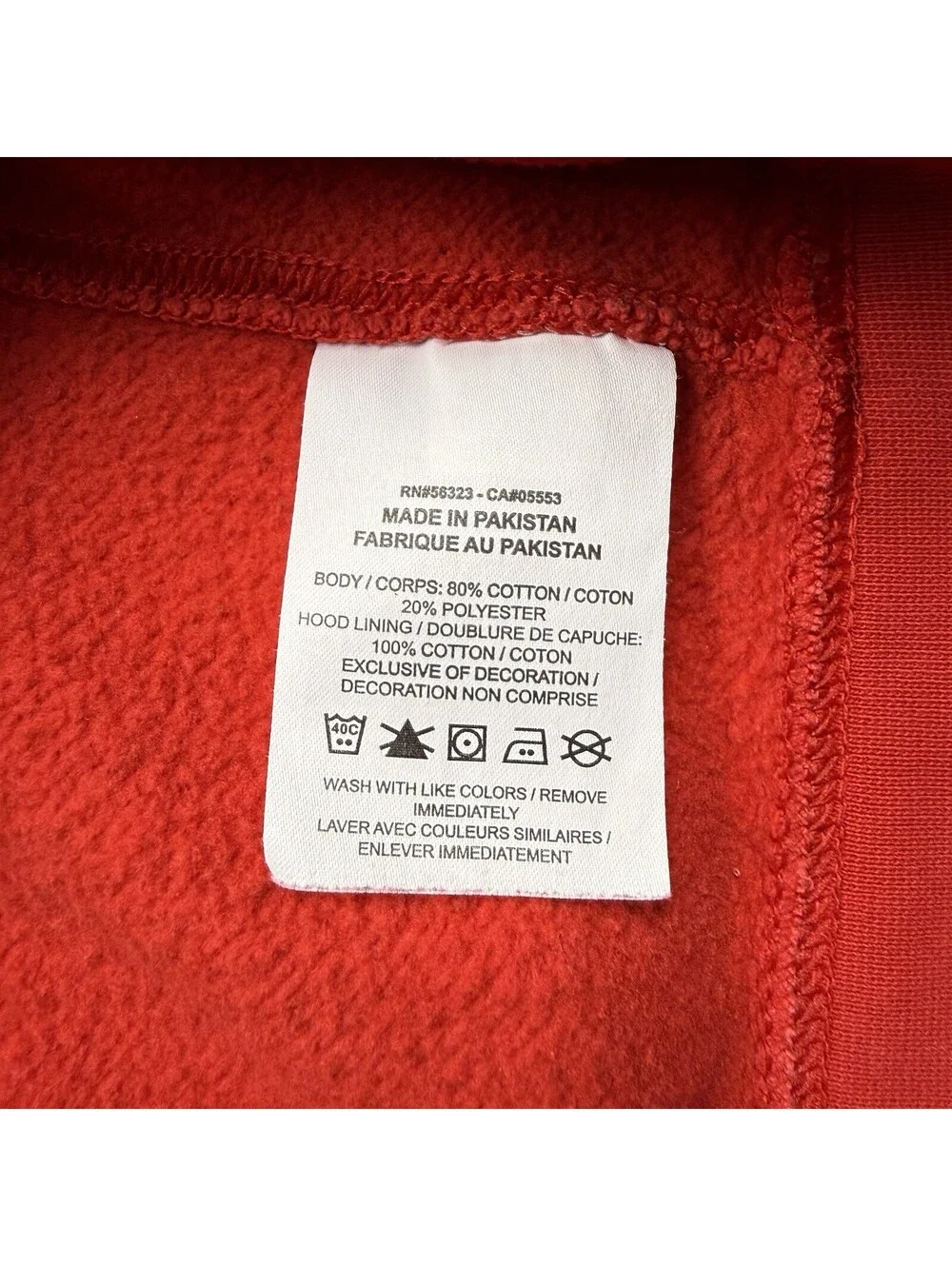 Nike Hoodie Mens Small Red Sportswear Club Fleece Pullover Sweatshirt Drawstring